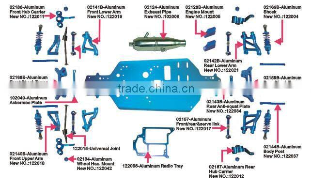 Aluminum Chassis 4WD 1:10 RC Cars 20cxp