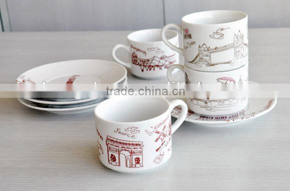 Factory wholesale bone china cup and saucer flower pot cup and saucer
