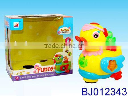 Battery operated baby toy BO musical light up yellow duck toy