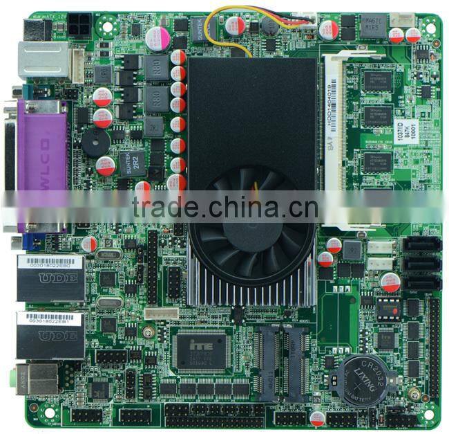 Mini ITX industrial motherboard 1037U 22nm dual VGA wide voltage 17W i3-grade DDR3 voltage 8V to 36V recommended 9V ~ 24V 2G RAM