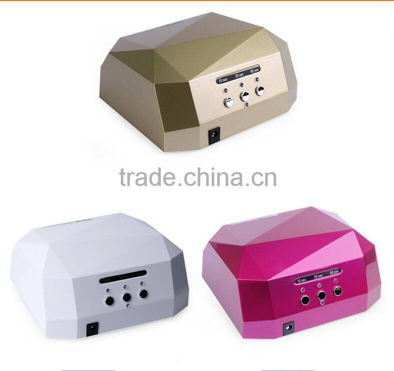 36W LED CCFL Nail Polish Timer Dryer Diamond Shape Curing Machine UV Lamp