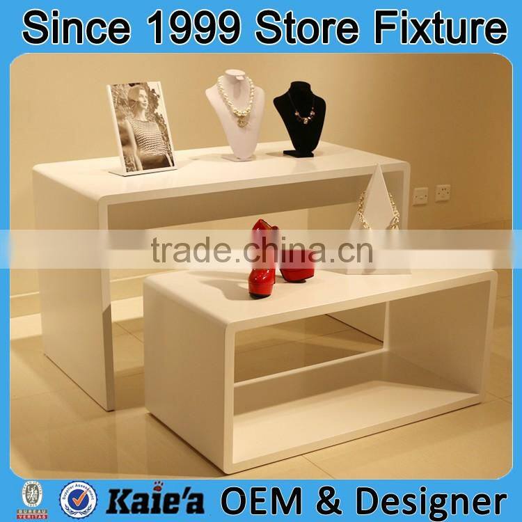 Kaierda custom display table/wood dispplay table./retail display stand shop