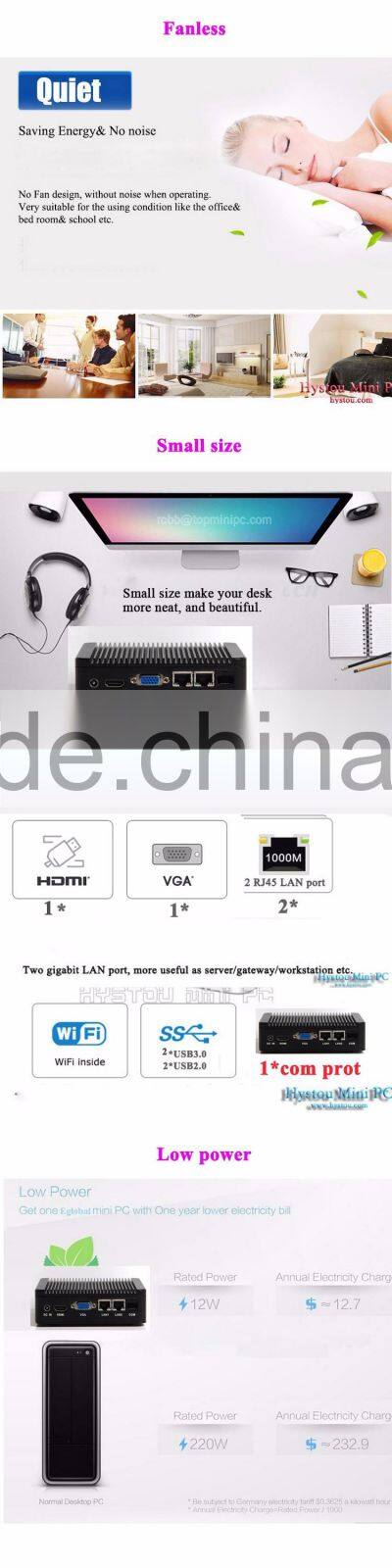 Intel Baytrail mini pc j1900 gaming desktops Quad Core 2Ghz USB3.0 WiFi VGA,4g ram+64g ssd