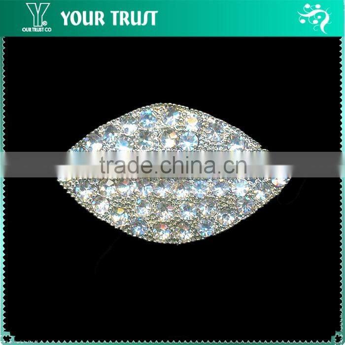 6MM 4MM 2MM Clear Cystal Rhinestone Wedding Garment Rhodium Metal Pair Buckle