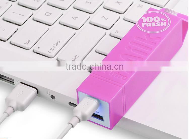 milk external power bank 2600 mah mini universal portable mobile charger