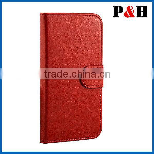 Wallet leather mobile phone case for iphone 6 plus with credit card slot phone leather case