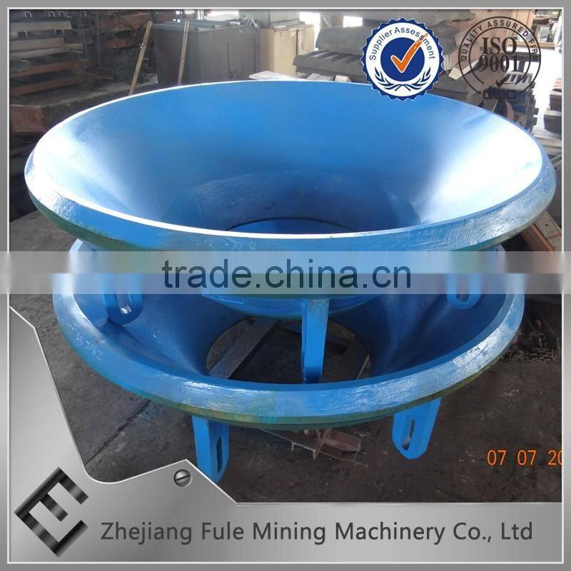 high mangnese bowl liners for cone crusher parts in jinhua wuyi