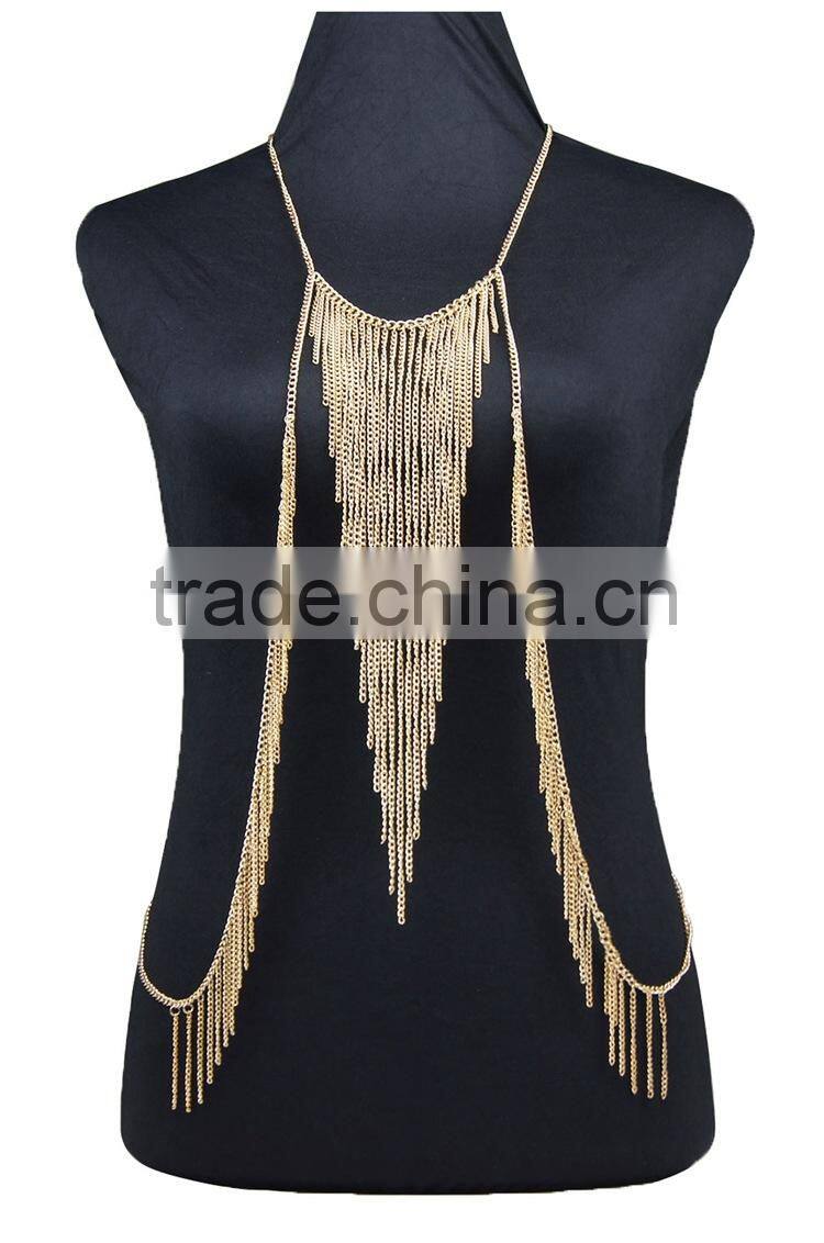 2015 new fashion body chain dress