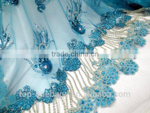 Hot selling fashion french lace/big edge french net lace for wedding dress