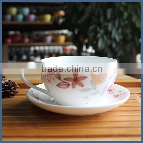 Promotional gift ceramic tea cup and saucer wholesale