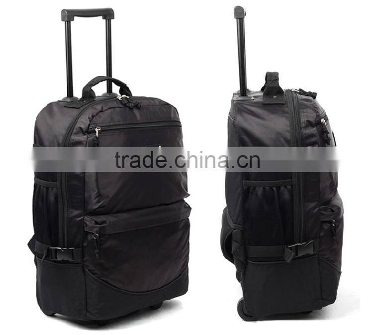 Black 420D duffel bag with trolley for travel