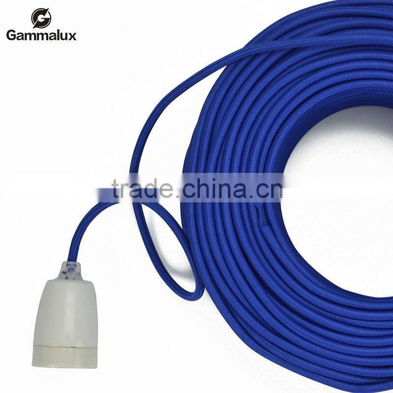 Cloth Covered Round Electrical Cord - Vintage Fabric Braid Lamp Pendant Wire