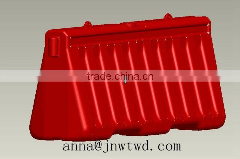 Plastic hollow blow mould for hollow seat , lid , roadbarriers , tool kit