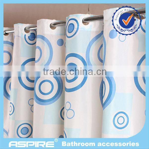 hookless polyester hookless double swag shower curtain