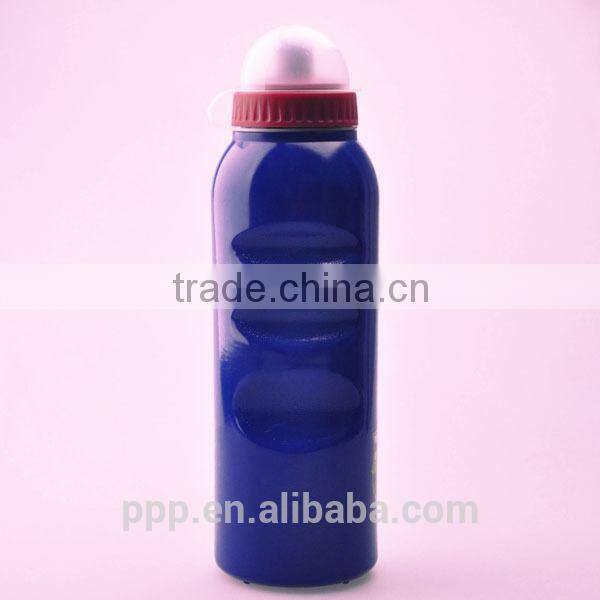 Plastic sports water bottle with nozzle