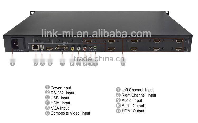 LM-TV09 HDMI/VGA/AV/USB 3x3 LED/LCD Video Wall Controller Built-in Conversion For Analog/Digital