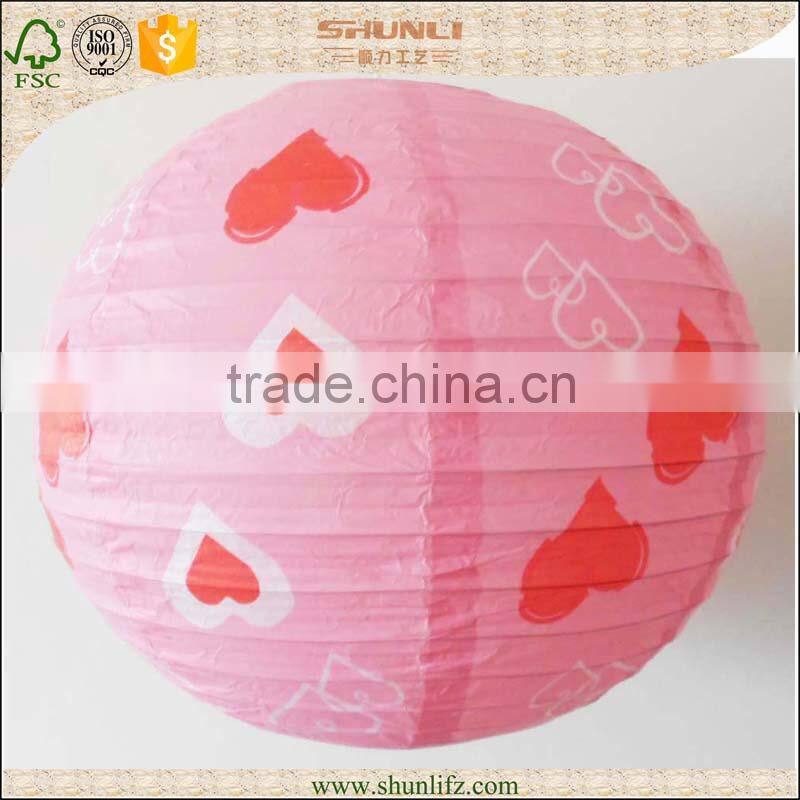 beautiful decoration heart shaped paper lantern