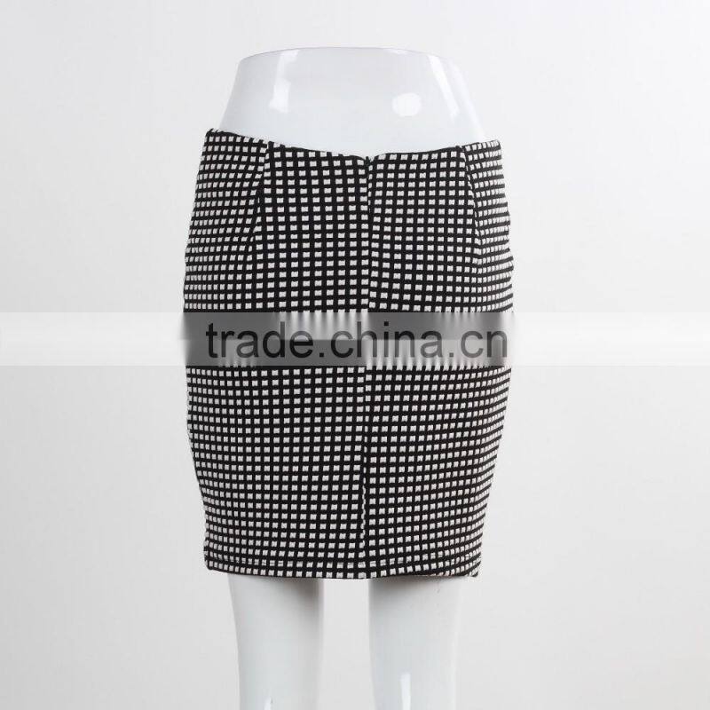 F5S43018 Latest Fashion Women Check Grid Mini Skirts