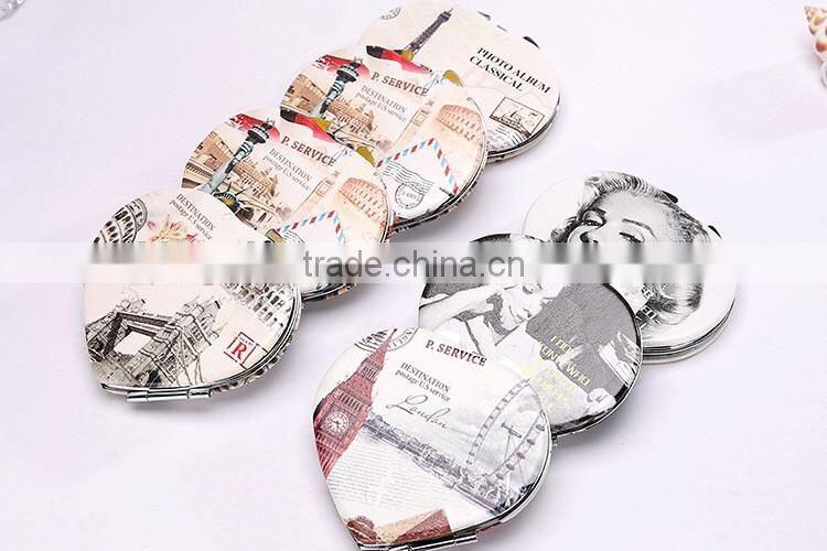 heart shape pocket mirror metal gift