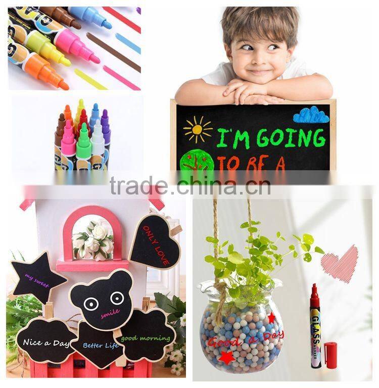 Kids Paint marker pen sales 3/6/8/10/15mm tips imported ink car painting liquid chalk markers 8-19colors 2017 unique markers