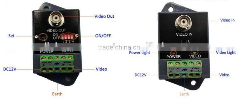 Twlsted pair video balun tansceiver for cctv