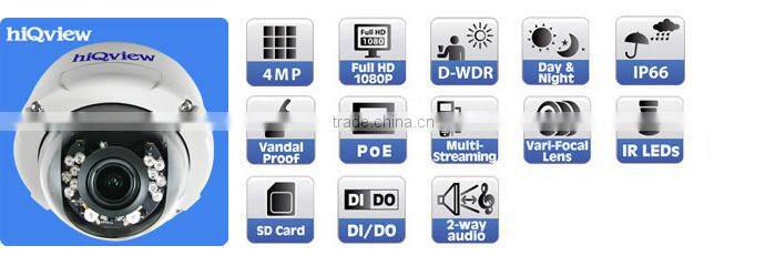 HIQ-5484 4-Megapixel Outdoor Vandal Proof Dome IP Camera