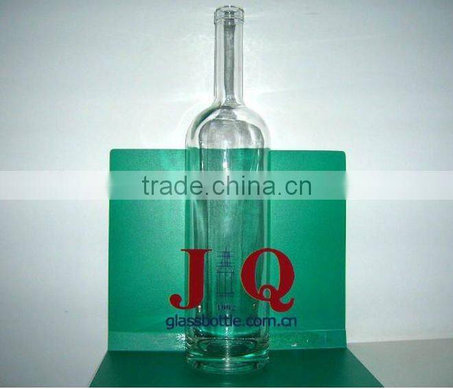 High white material glass vodka bottle