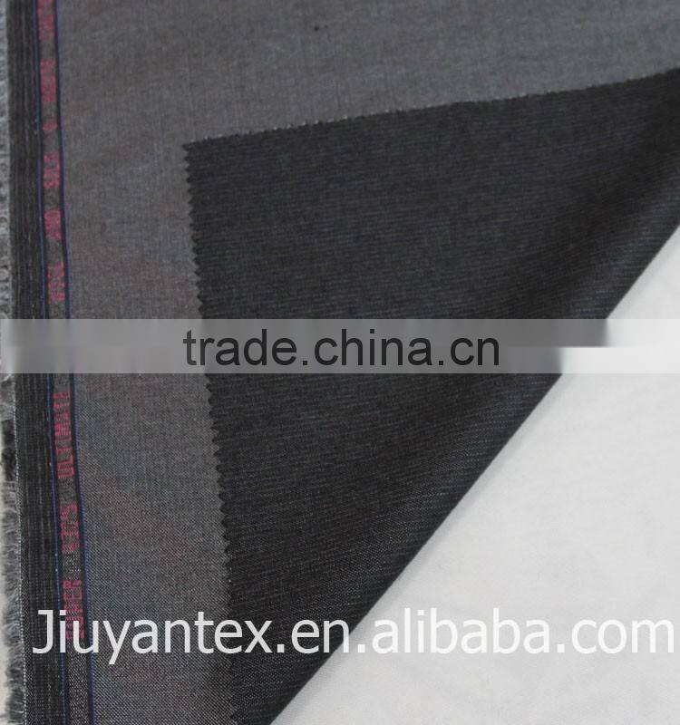 Men's polyester rayon tr plain weave high quality suit fabrics with custom English selvedge for suit uniform