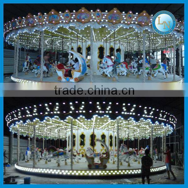 Europen luxurious carousel rides! Amusement Park Fiberglass 72 Seats Carousel Rides