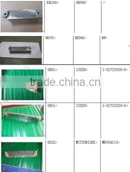 PE6 excavator engine parts of hydraulic oil cooler core for KOBELCO & UD diesel