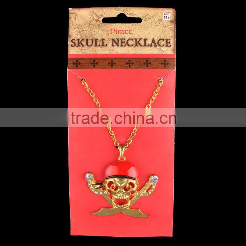 2014 hot sale Halloween jewelry pirate skull necklace
