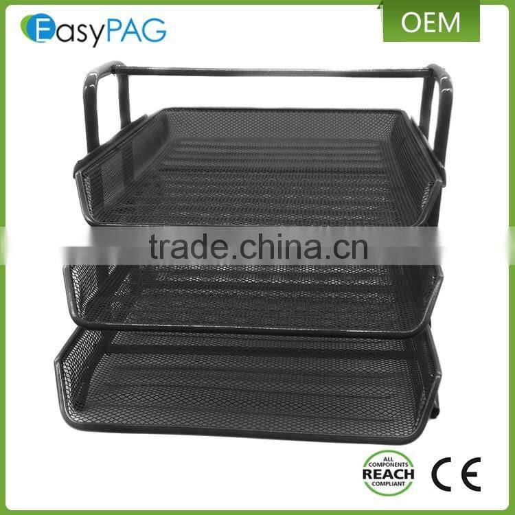 Factory desk design 3 color metal mesh office magazine holder
