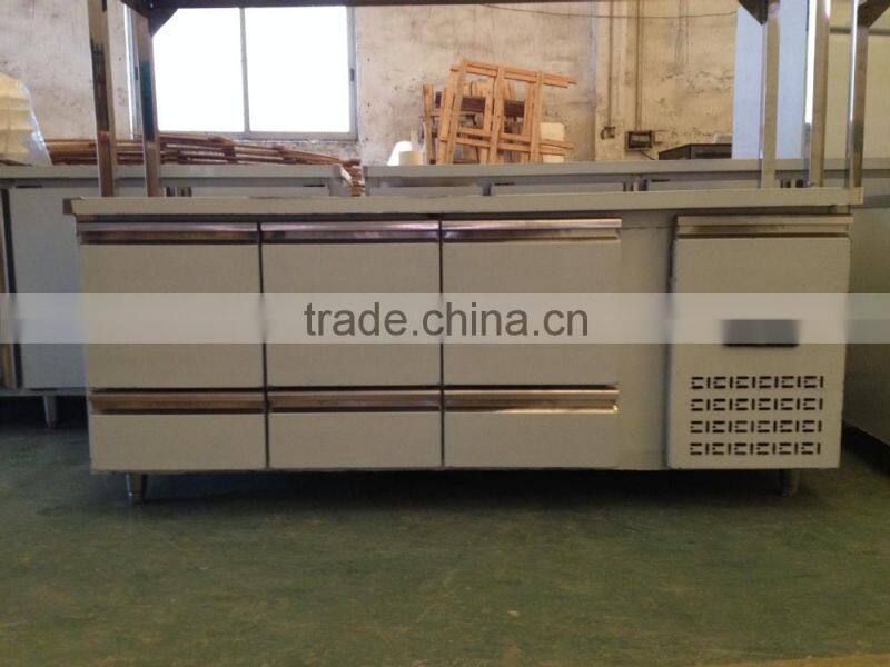 Drawer Type Refrigerated Counter for Restaurant Kitchen
