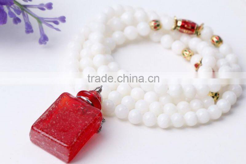 Elegant Tridacna Shell Bead Necklace and Aroma Diffuser Pendant Jewellery Pendant Necklace