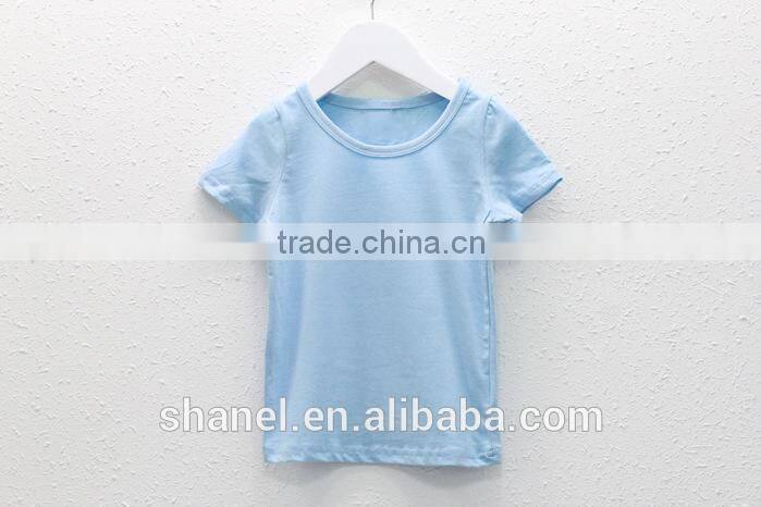 new design simple top cotton plain baby short sleeves t shirt
