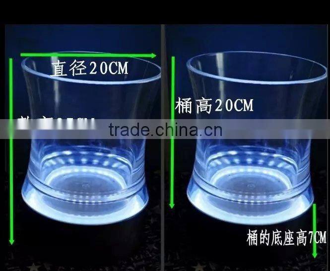New designed plastic acrylic led ice bucket for bar, KTV