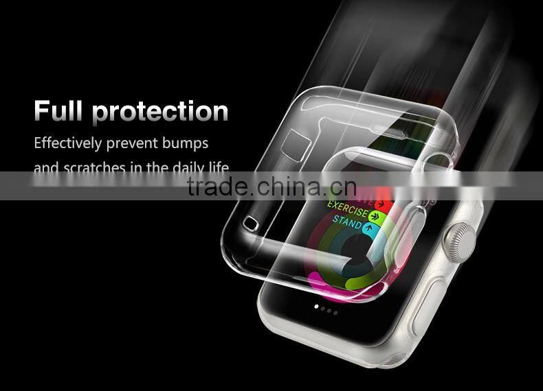 New product!!! Wholesale price Full cover Ultra Thin Clear TPU cell phone protector case for apple watch 38MM/42MM