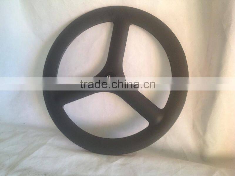 2015 New design 700c 3 spoke wheels carbon fiber T800 carbon tri-spoke wheels 3k glossy matte