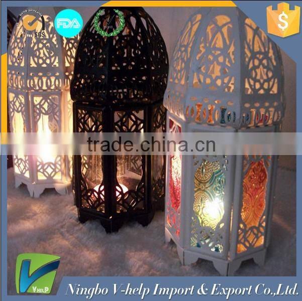 New Arrival Fashion Iron Candlestick European-Mediterranean Castle Lantern Wedding Gifts Hot Sale