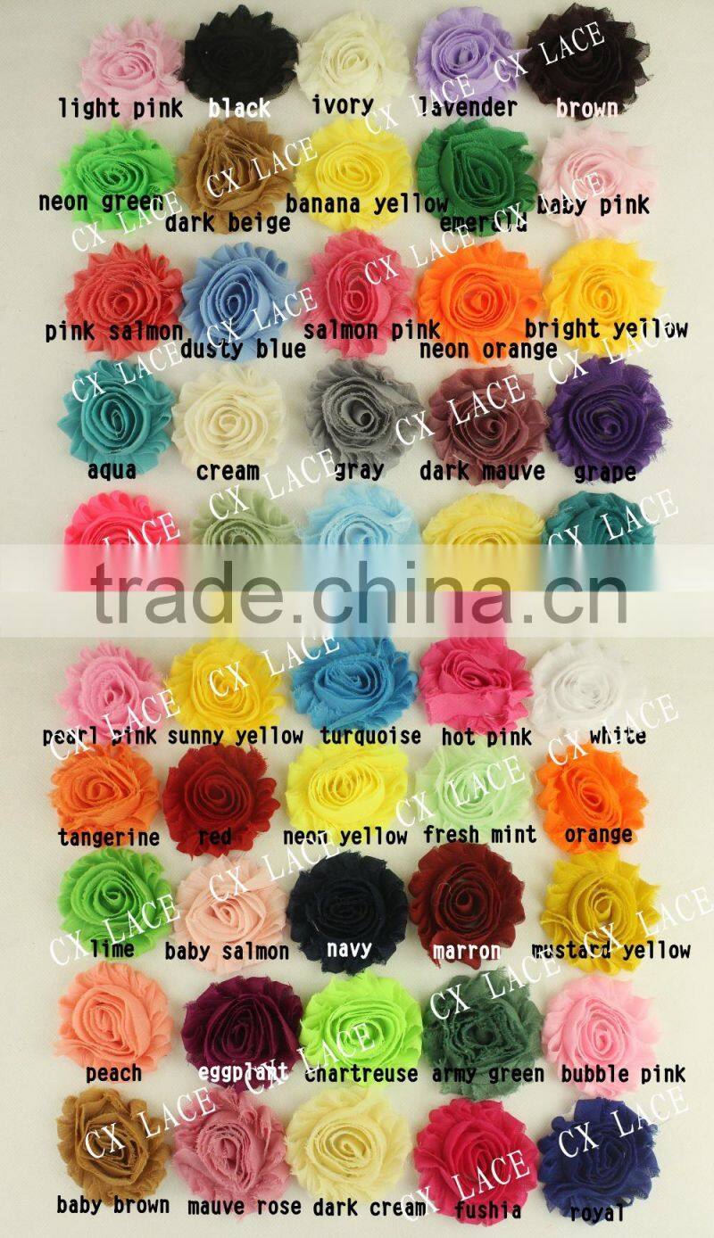 pure color artificial chiffon fabric flower handmade hair accessories
