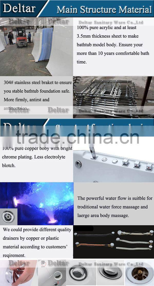 1800mm 2 person indoor hot tub, two side glass bathtub, freestanding bathtub popular acrylic bathtubs