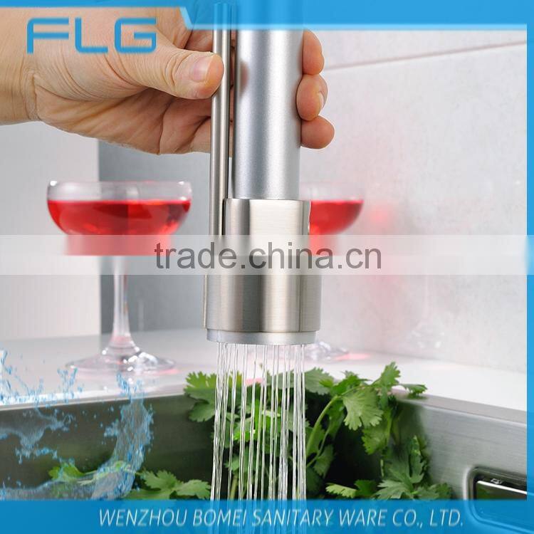 Commercial Style Lead Free Nickel Brushed UPC Pull Down And Rotating Spout Combined In One Kitchen Sink Faucet Mixer Tap FLG3763