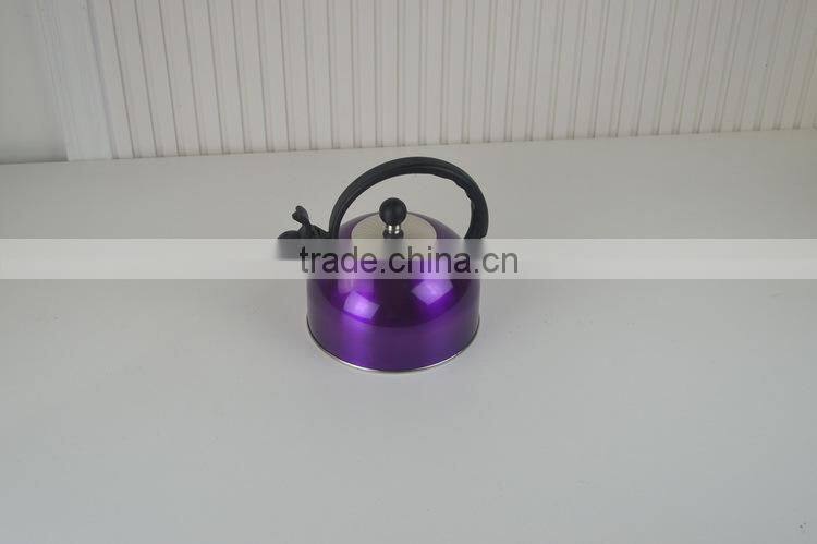transparent purple color coating water whistling kettle