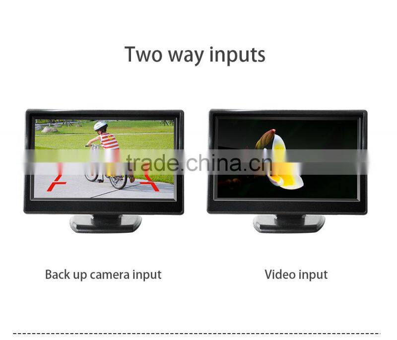 Original sytle of 5 inch two video inputs LCD rear view mirror car monitor