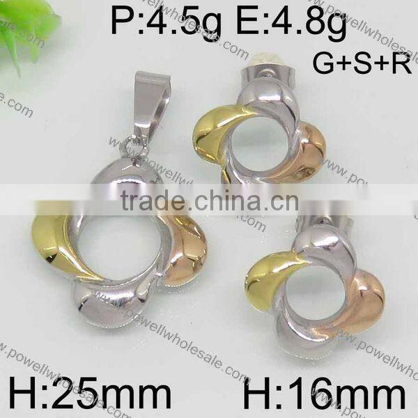 Powell wholesale popular china suppliers jewelry three tones color hot jewelry set