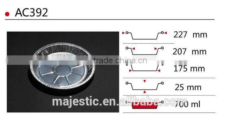 2015 New Mold Food Packing Different Size Aluminum Foil Round Shape Pisa Tray