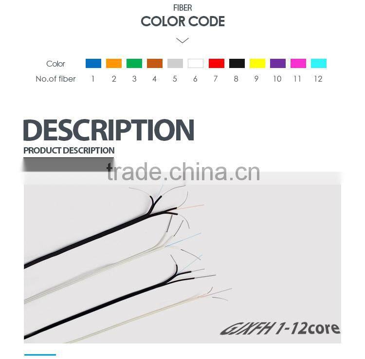 2 core G657A1 FTTH drop Fiber optic cable