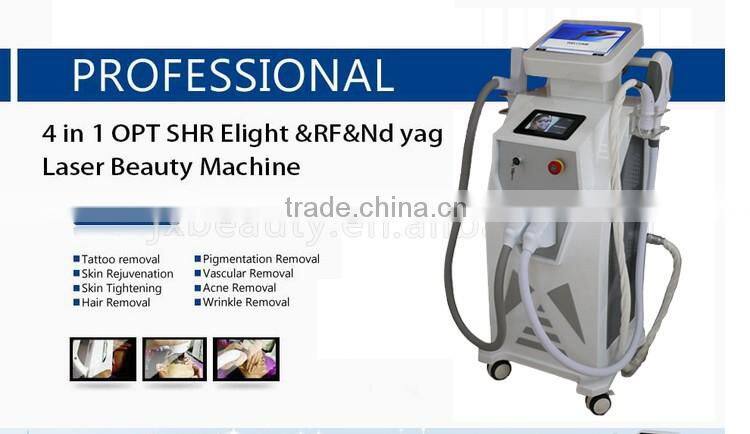 4 in 1 beauty instrument multifunctional Black doll /SHR OPT+ RF + Elight + ND yag laser