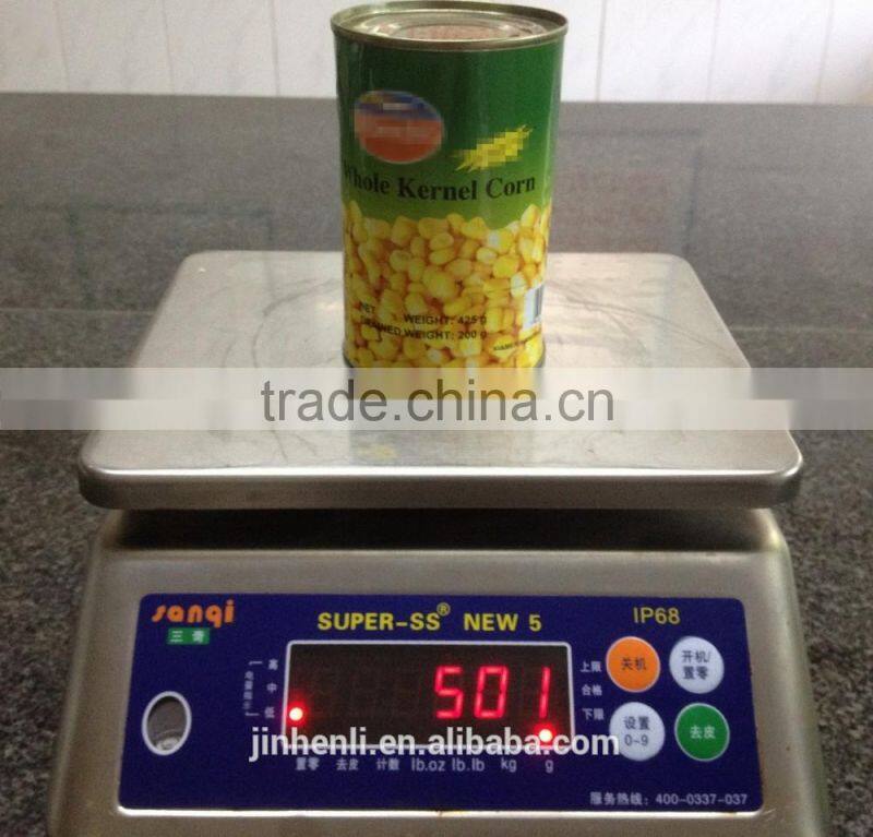 high quality canned sweet kernel corn 425g
