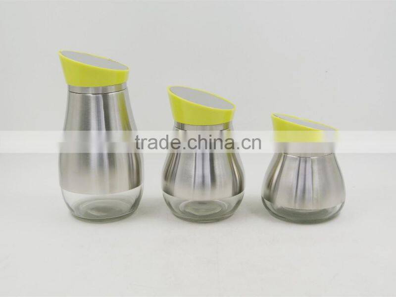 Screw caps s/s cover glass canister
